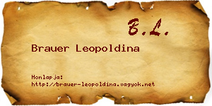 Brauer Leopoldina névjegykártya